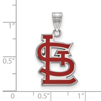 SS/Rh-p Major League Baseball LogoArt St. Louis Cardinals Enamel Pendant — alternate view