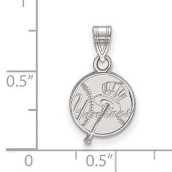 10k White Gold Major League Baseball LogoArt New York Yankees Top Hat Small Pendant — alternate view