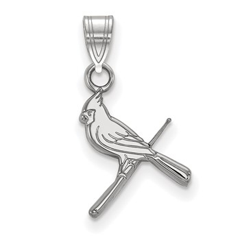 10k White Gold Major League Baseball LogoArt St. Louis Cardinals Bird/Bat Small Pendant