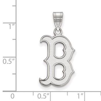 10k White Gold Major League Baseball LogoArt Boston Red Sox Letter B Large Pendant — alternate view