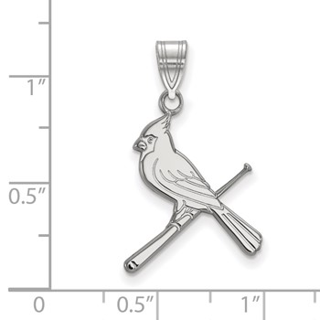 14k White Gold Major League Baseball LogoArt St. Louis Cardinals Bird/Bat Large Pendant — alternate view