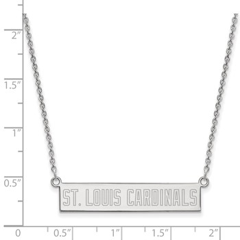 SS/Rh-p Major League Baseball LogoArt St. Louis Cardinals Bar Necklace — alternate view