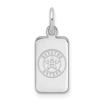 Sterling Silver Rhodium Plated Major League Baseball LogoArt Houston Astros Tag Pendant