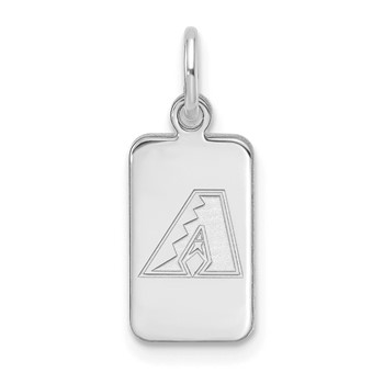 Sterling Silver Rhodium Plated Major League Baseball LogoArt Arizona Diamondbacks Tag Pendant