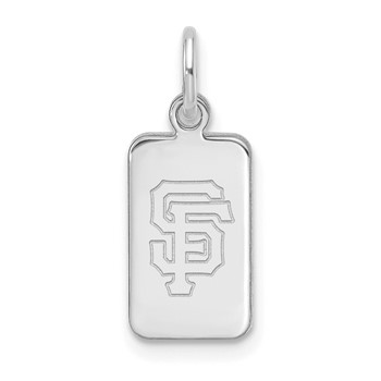 Sterling Silver Rhodium Plated Major League Baseball LogoArt San Francisco Giants Tag Pendant