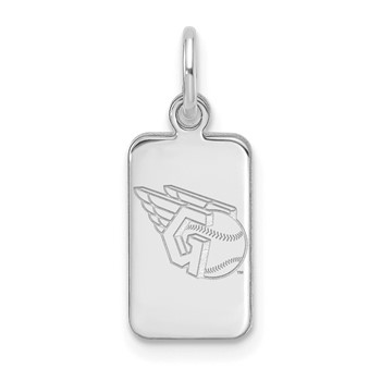 Sterling Silver Rhodium Plated Major League Baseball LogoArt Cleveland Guardians Tag Pendant