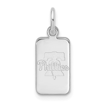 Sterling Silver Rhodium Plated Major League Baseball LogoArt Philadelphia Phillies Tag Pendant