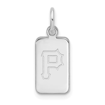 Sterling Silver Rhodium Plated Major League Baseball LogoArt Pittsburgh Pirates Tag Pendant