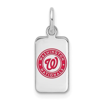 SS/Rh-p Major League Baseball LogoArt Washington Nationals Enamel Tag Pendant