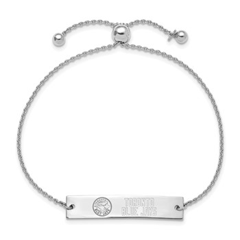 SS/Rh-p Major League Baseball LogoArt Toronto Blue Jays Name Bar Adjustable Bracelet — alternate view