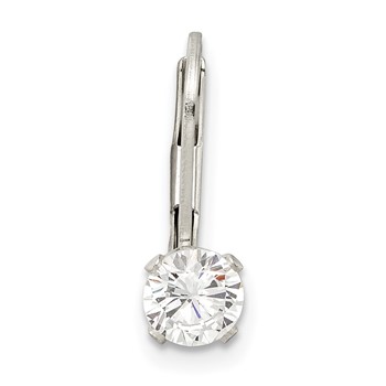 Sterling Silver 5.0 CZ Leverback Single Earring — alternate view