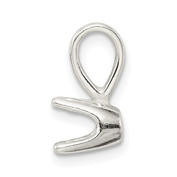 Sterling Silver Round 4-Prong 4.0mm Closed Back Fixed Bail Pendant Setting — alternate view