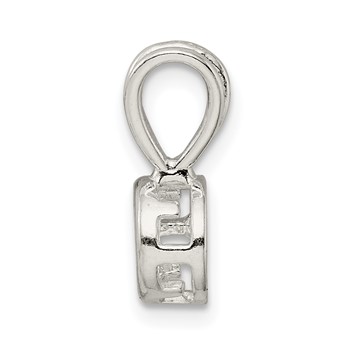 Sterling Silver Round 3.0mm Back Set Fixed Bail Pendant Setting — alternate view