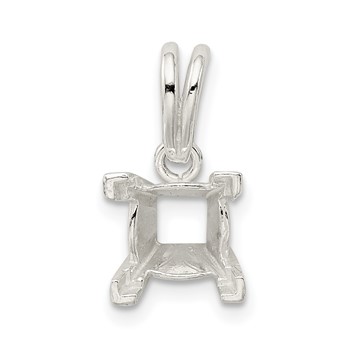 Sterling Silver Princess 7.0mm V-End Loose Bail Pendant Setting