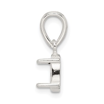 Sterling Silver Oval 4-Prong 10 x 8mm Cabochon Loose Bail Pendant Setting — alternate view