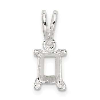 Sterling Silver Emerald 5 x 3mm V-End Loose Bail Pendant Setting