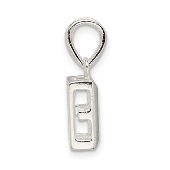 Sterling Silver Emerald 9 x 7mm Back Set Loose Bail Pendant Setting — alternate view