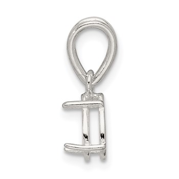 Sterling Silver Pear 4-Prong 7 x 5mm Loose Bail Pendant Setting — alternate view