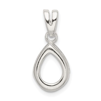 Sterling Silver Pear 10 x 7mm Loose Bail Pendant Setting