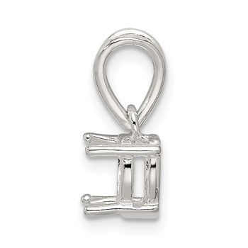 Sterling Silver Heart 4-Prong 9.0mm Loose Bail Pendant Setting — alternate view