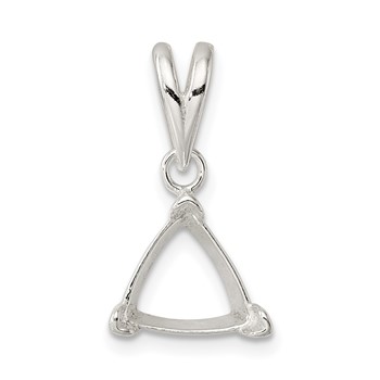 Sterling Silver Trillion 6.0mm V-End Loose Bail Pendant Setting
