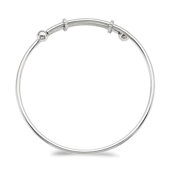 Sterling Silver Polished Adjustable Bangle — alternate view