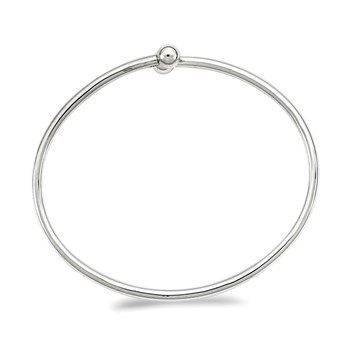 Sterling Silver Flexible w/6.0mm Threaded Ball Bangle — alternate view