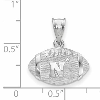 Sterling Silver Rhodium-plated LogoArt United States Naval Academy Football Pendant — alternate view