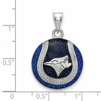 SS/Rh-p Major League Baseball LogoArt Toronto Blue Jays Enamel Pendant — alternate view