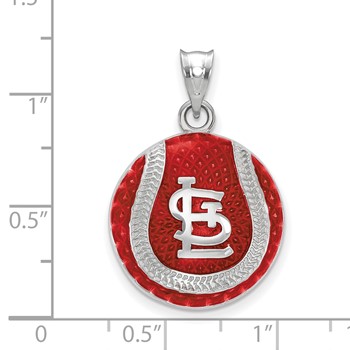 SS/Rh-p Major League Baseball LogoArt St. Louis Cardinals Enamel Pendant — alternate view