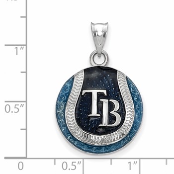 SS/Rh-p Major League Baseball LogoArt Tampa Bay Rays Enamel Pendant — alternate view
