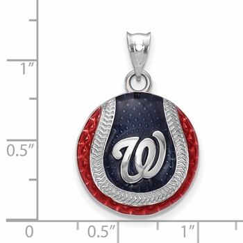 SS/Rh-p Major League Baseball LogoArt Washington Nationals Enamel Pendant — alternate view