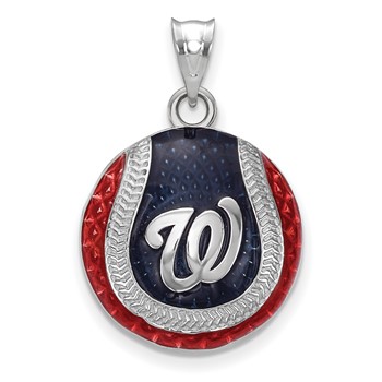 SS/Rh-p Major League Baseball LogoArt Washington Nationals Enamel Pendant