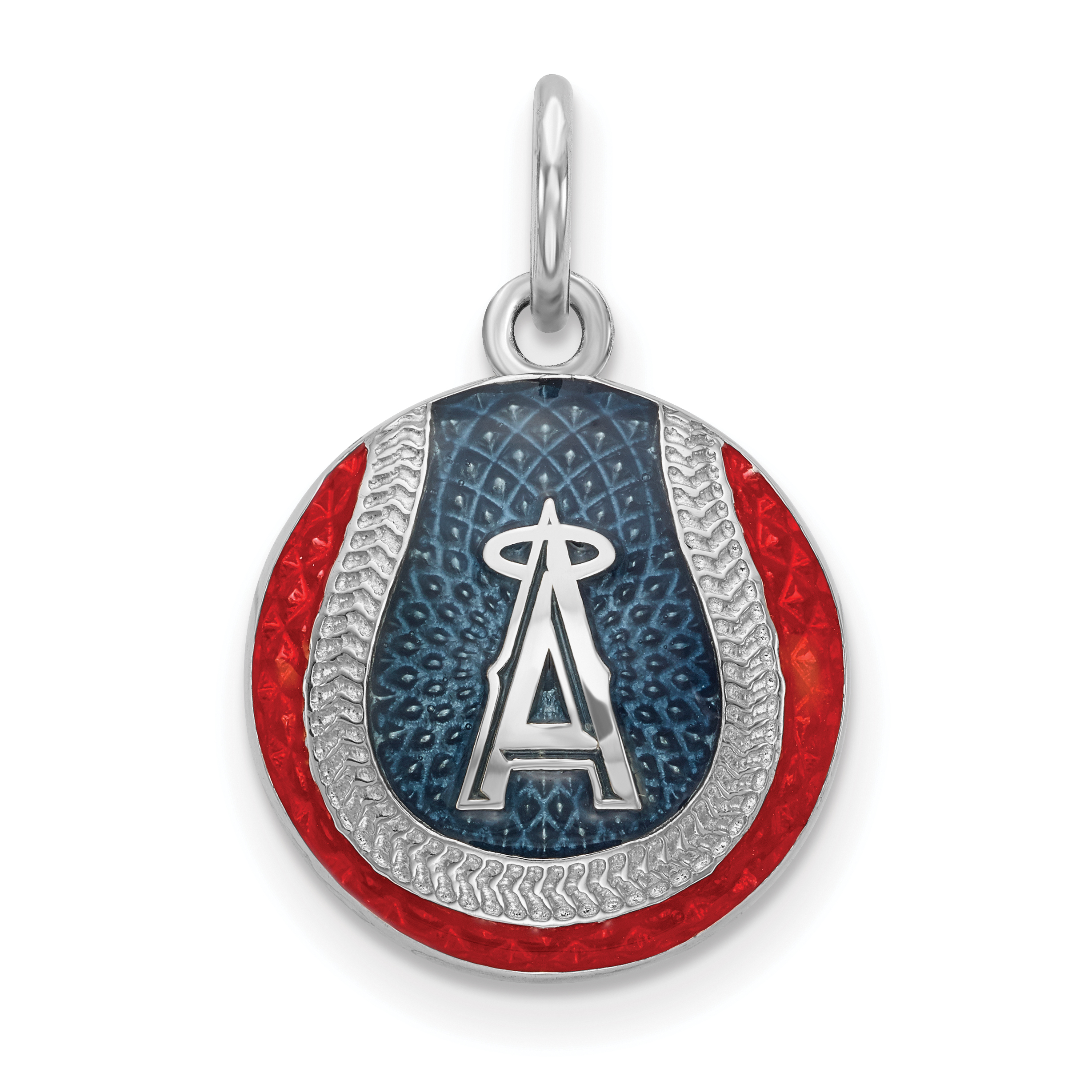 Los Angeles Angels Sterling Silver Enameled Baseball Charm