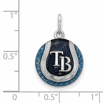 SS/Rh-p Major League Baseball LogoArt Tampa Bay Rays Enamel Charm — alternate view