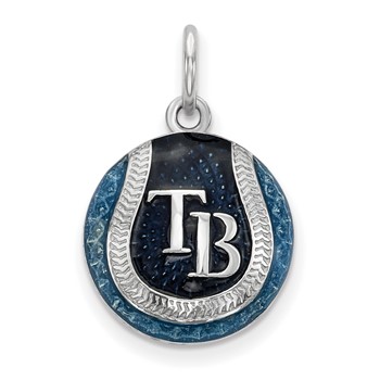 SS/Rh-p Major League Baseball LogoArt Tampa Bay Rays Enamel Charm