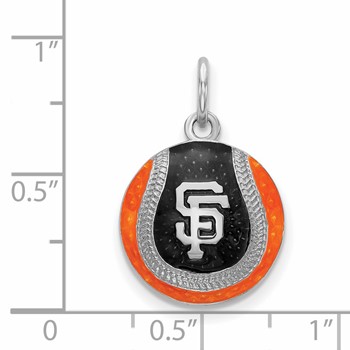 Sterling Silver Rhodium Plated Major League Baseball LogoArt San Francisco Giants Enamel Charm — alternate view