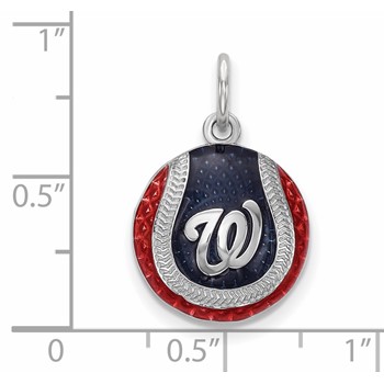 SS/Rh-p Major League Baseball LogoArt Washington Nationals Enamel Charm — alternate view