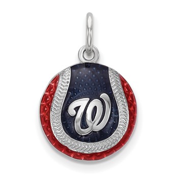 SS/Rh-p Major League Baseball LogoArt Washington Nationals Enamel Charm