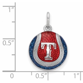 SS/Rh-p Major League Baseball LogoArt Texas Rangers Enamel Charm — alternate view