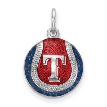 SS/Rh-p Major League Baseball LogoArt Texas Rangers Enamel Charm