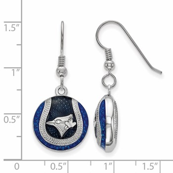 SS/Rh-p Major League Baseball LogoArt Toronto Blue Jays Dangle Earrings — alternate view