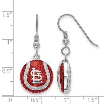 SS/Rh-p Major League Baseball LogoArt St. Louis Cardinals Enamel Earrings — alternate view
