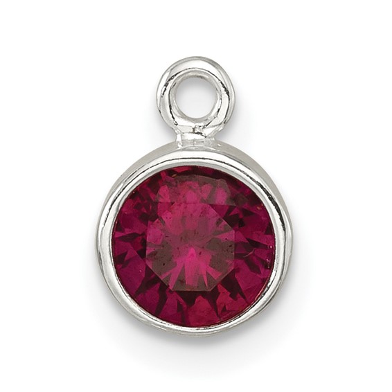 Sterling Stilver Red CZ July Component - Quality Gold