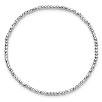 Sterling Silver 6.5in 2.00mm Beaded Stretch Bracelet — alternate view