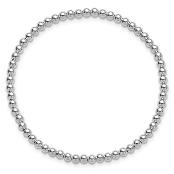 Sterling Silver 6.5in 3.00mm Beaded Stretch Bracelet — alternate view