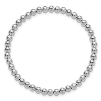 Sterling Silver 6.5in 4.00mm Beaded Stretch Bracelet — alternate view