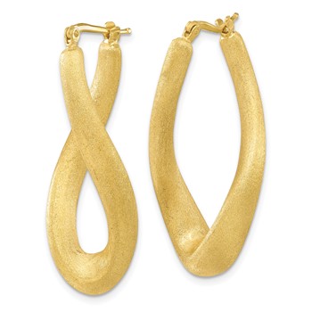 Affordable Expressions Sterling Silver Gold-tone Brushed & Twisted Oval Hoop Earrings — alternate view