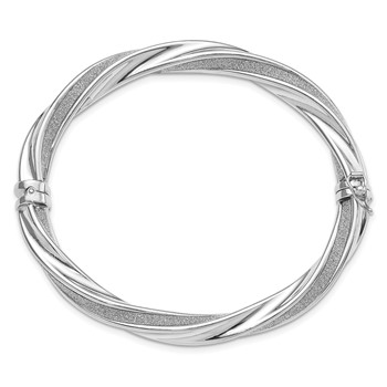 Sterling Silver Fancy Glitter Infused Twist Bangle — alternate view