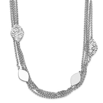 Sterling Silver Polished D/C 4-strand with 27in w/ 2in ext. Necklace